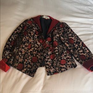 Chinese Designer Floral-like Print Blazer